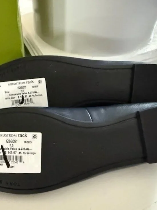 NWT TORY BURCH- CHELSEA CAP-TOE BALLET FLAT- Size: 7.5 Royal Navy - Picture 4 of 11